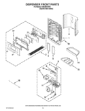 DISPENSER FRONT PARTS Diagram and Parts List for GI6SARXXF04  Whirlpool Refrigerator