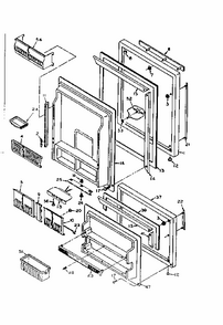 Refrigerator Door Parts Diagram and Parts List for 106U16GL1  Kenmore Refrigerator