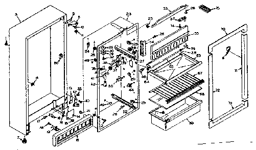 Cabinet Parts Diagram and Parts List for 106W11AL1  Kenmore Refrigerator
