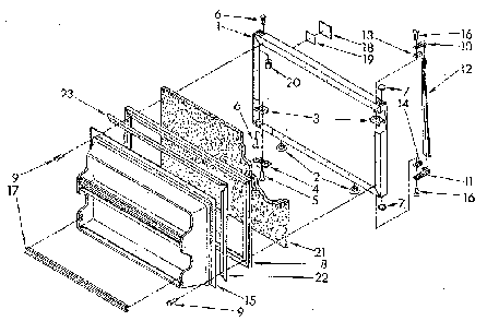 Freezer Door Diagram and Parts List for ET18JKXSF05  Whirlpool Refrigerator