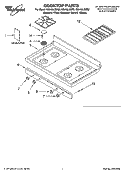COOKTOP PARTS Diagram and Parts List for  Whirlpool Range