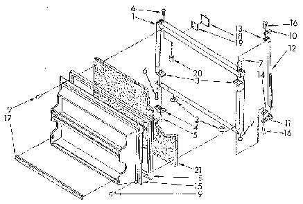 Freezer Door Diagram and Parts List for ET18NKXSN03  Whirlpool Refrigerator