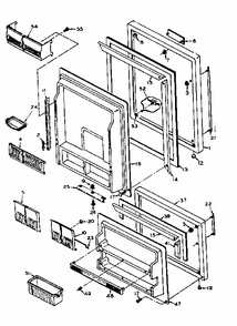 Door Parts Diagram and Parts List for 106U14GL  Kenmore Refrigerator