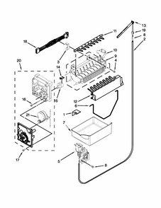 Icemaker Parts Diagram and Parts List for GB9FHDXWS09  Whirlpool Refrigerator