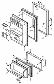 Door Parts Diagram and Parts List for 106T14FS  Kenmore Refrigerator