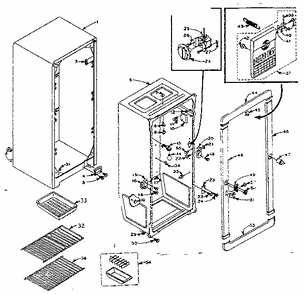 Refrigerator Cabinet Parts Diagram and Parts List for 106M8S-F  Kenmore Refrigerator