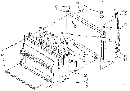 Freezer Door Diagram and Parts List for ET18GKXSG03  Whirlpool Refrigerator