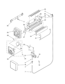 Icemaker Diagram and Parts List for ET8GHMXLQ02  Whirlpool Refrigerator