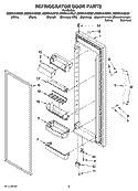 REFRIGERATOR DOOR PARTS Diagram and Parts List for GD5NVAXSS01  Whirlpool Refrigerator