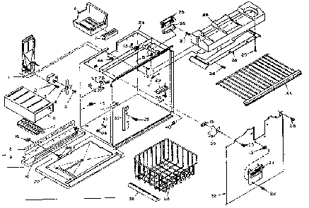 Freezer Section Parts Diagram and Parts List for 106W14FIM1  Kenmore Refrigerator