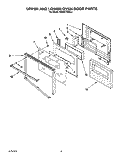 UPPER AND LOWER OVEN DOOR Diagram and Parts List for KEBS276XBL3  KitchenAid Wall Oven
