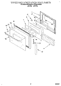 UPPER AND LOWER OVEN DOOR Diagram and Parts List for KEBS276BWH2  KitchenAid Wall Oven