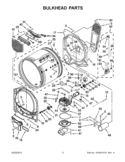 BULKHEAD PARTS Diagram and Parts List for  Whirlpool Dryer