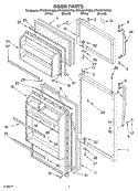 DOOR PARTS Diagram and Parts List for ET4WSKYKT03  Whirlpool Refrigerator