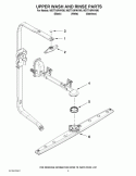 UPPER WASH AND RINSE PARTS Diagram and Parts List for  Whirlpool Dishwasher
