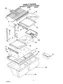 SHELF, OPTIONAL Diagram and Parts List for ET1FTKXKQ07  Whirlpool Refrigerator