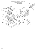 INTERNAL OVEN Diagram and Parts List for KEBS208DSS6  KitchenAid Wall Oven