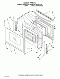 DOOR PARTS Diagram and Parts List for  Whirlpool Range