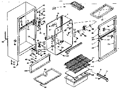 Cabinet Parts Diagram and Parts List for 106U14DS  Kenmore Refrigerator