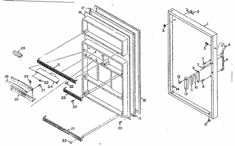 Refrigerator Door Part Diagram and Parts List for 106R12C  Kenmore Refrigerator