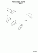 TOP VENTING PARTS Diagram and Parts List for  KitchenAid Range