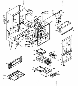 Cabinet Parts Diagram and Parts List for 106W14GIML1  Kenmore Refrigerator