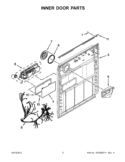 INNER DOOR PARTS Diagram and Parts List for  Whirlpool Dishwasher
