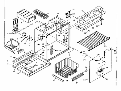 Freezer Section Parts Diagram and Parts List for 106W14G2  Kenmore Refrigerator