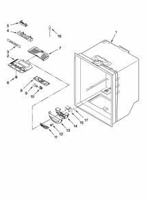 Refrigerator Liner Parts Diagram and Parts List for GB2SHDXPT12  Whirlpool Refrigerator