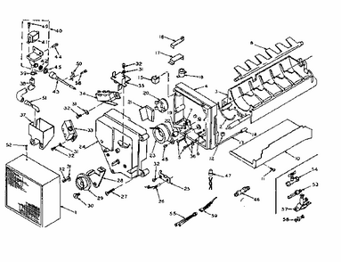 Refrigerator Automatic Ice Maker Parts Diagram and Parts List for 106U16GIM  Kenmore Refrigerator