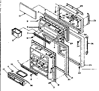 Door Parts Diagram and Parts List for 106T16EL1  Kenmore Refrigerator