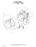 DOOR PARTS Diagram and Parts List for  Whirlpool Dryer