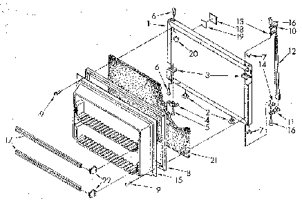 Freezer Door Diagram and Parts List for ET20GKXSG01  Whirlpool Refrigerator