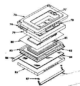 Black Glass Door Diagram and Parts List for 1554547090  Kenmore Range