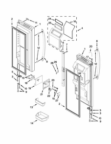 Refrigerator Door Parts Diagram and Parts List for  Kenmore Refrigerator