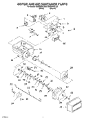 MOTOR AND ICE CONTAINER Diagram and Parts List for GD2NHGXLT00  Whirlpool Refrigerator