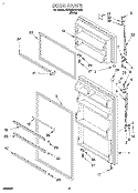 DOOR Diagram and Parts List for ET18SKRDW03  Whirlpool Refrigerator