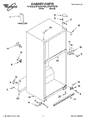 CABINET PARTS Diagram and Parts List for ET1WTKXKT05  Whirlpool Refrigerator