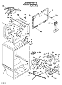 LINER PARTS Diagram and Parts List for GT2SHMXMS03  Whirlpool Refrigerator