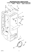 REFRIGERATOR LINER Diagram and Parts List for GS6SHAXKB02  Whirlpool Refrigerator