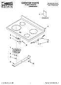COOKTOP PARTS Diagram and Parts List for TES356TD0  Estate Range