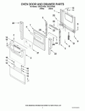 OVEN DOOR AND DRAWER PARTS Diagram and Parts List for  Estate Range