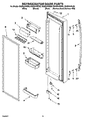 REFRIGERATOR DOOR PARTS Diagram and Parts List for GS2SHAXNL00  Whirlpool Refrigerator