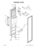 FREEZER DOOR Diagram and Parts List for  Whirlpool Refrigerator