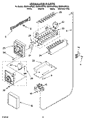 ICEMAKER PARTS Diagram and Parts List for GD5RHAXRT00  Whirlpool Refrigerator