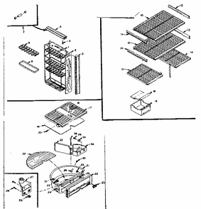 Refrigerator Interior Liner Accessories Diagram and Parts List for 106MR11E-H  Kenmore Refrigerator