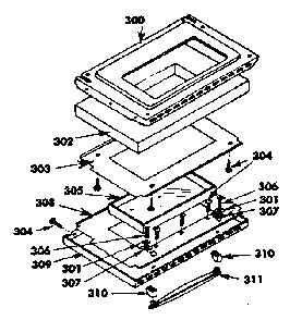 Oven Door Diagram and Parts List for 1553567292  Kenmore Range