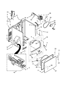 Cabinet Parts Diagram and Parts List for 110C72442511  Kenmore Dryer