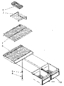Shelf Diagram and Parts List for ET18JKXSF05  Whirlpool Refrigerator