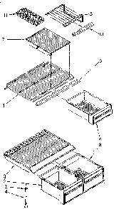 Shelf Diagram and Parts List for ET18NKXSM02  Whirlpool Refrigerator